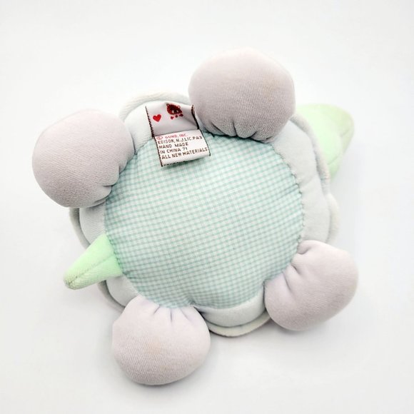 Vintage Baby Gund Pastel Gingham Plaid Turtle Stuffed Animal Plush Squeaks 8" - Picture 4 of 9